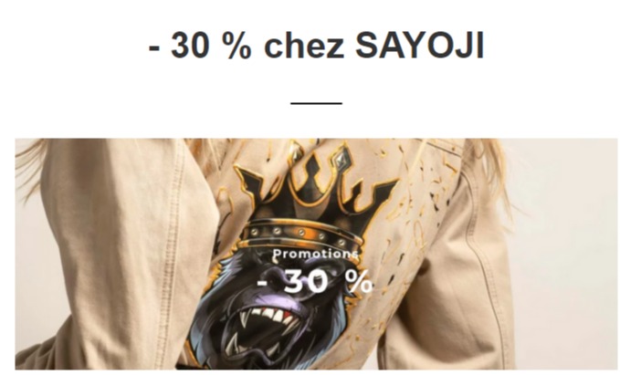 - 30 % chez SAYOJI