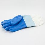 Guantes látex azul puño largo