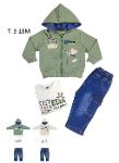 Conjunto Infantil con Chaqueta, Camiseta y Pantalón Denim