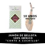 10 Estuches de Jamón de Bellota 100% Ibérico “Corte a Cuchil