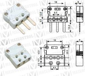 Conector para RTD mini (pines planos) - CNR MINI