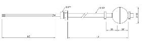 Nivel Recto, rosca, montaje interior, cable - NFR5IC