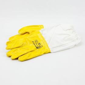 Guantes nitrilo mostaza largos