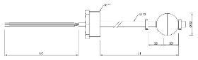 Nivel Recto, rosca, montaje exterior, cable-NFR5C