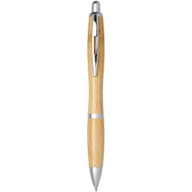 Bolígrafo de bambú "Nash" - Natural / Plateado