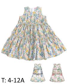 Vestido Infantil Sin Mangas con Estampado Floral