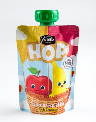 HOP Compota bebible de Manzana y Plátano pouche 100g