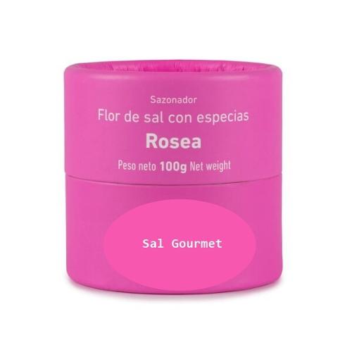 Flor de sal con especias rosea